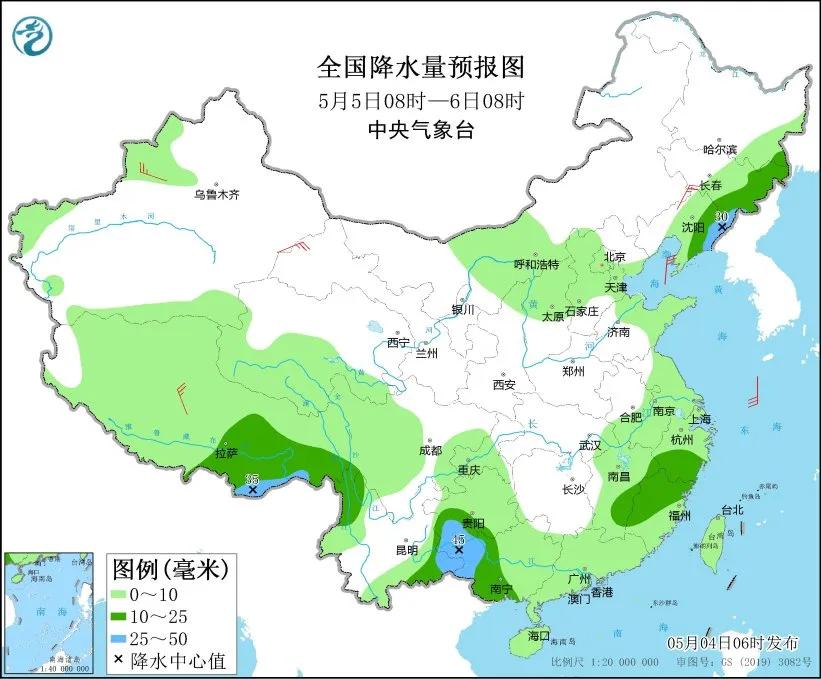 未来三天国内天气预报（5月4日）